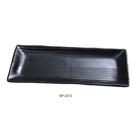 Yanco Black Pearl-1 Rectangular Plate, Black, 12PK BP-2213
